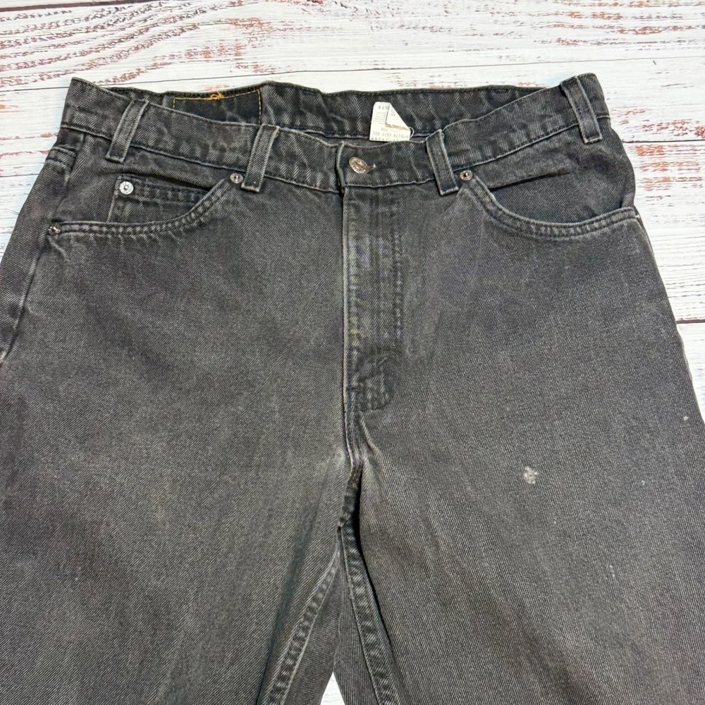 Levi 550 Jeans 34x36 Relaxed Fit Orange Tab Vintage Black Denim USA Made